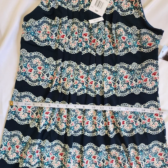 NWT Perceptions tank dress blue floral 10p sheath - Picture 7 of 14